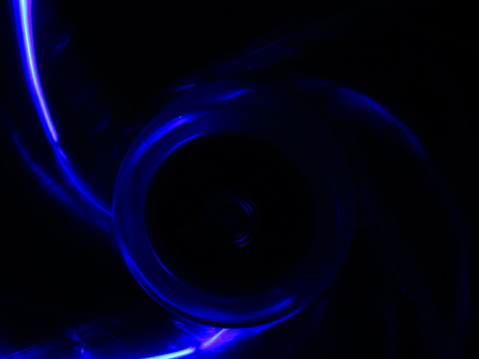 Fondo oscuro con efecto de luces led azules. photo