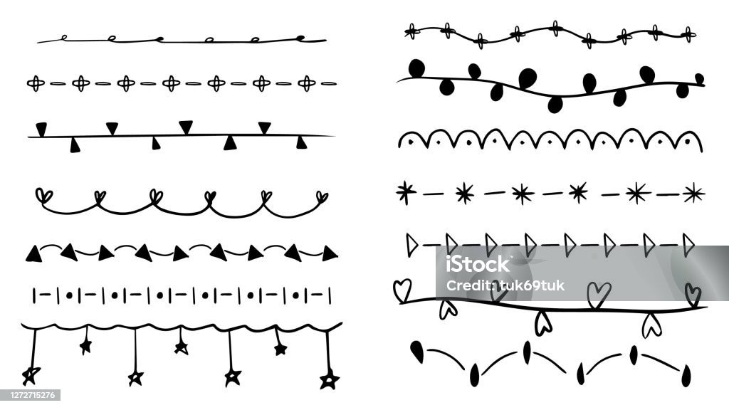 Line Border Line Hand Drawn Vector Line Border Set And Design Frames Vector Sketch ...