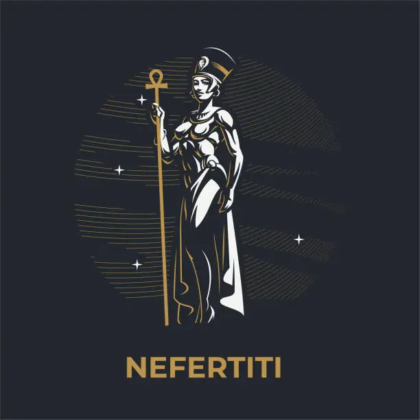 Vector illustration of Egyptian Queen Nefertiti.