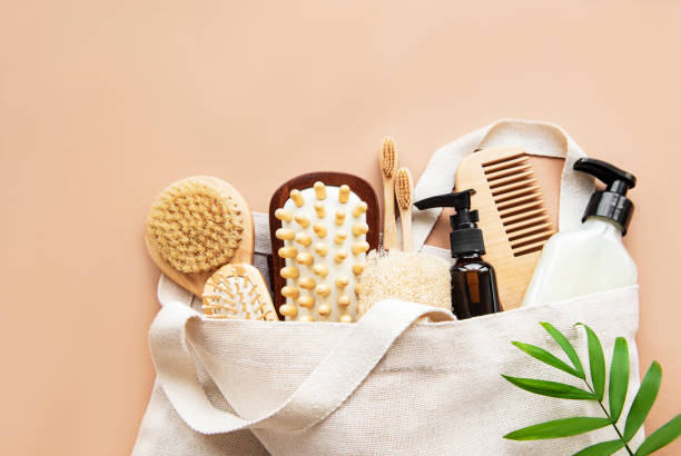istock Zero waste natural cosmetics products on brown  background. 1272734980