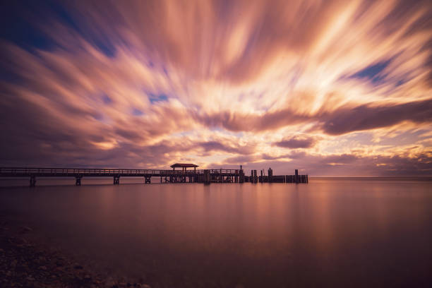 Long Exposure and a little bit of wind are perfect ingredients for clouds movement, Davis Bay pier, BC