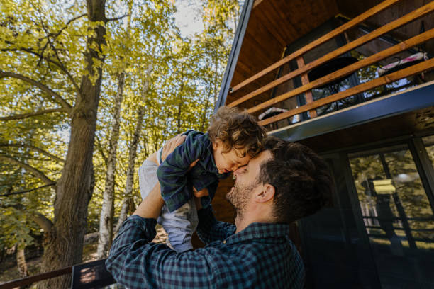 istock Weekend with my son in a cabin 1272740019