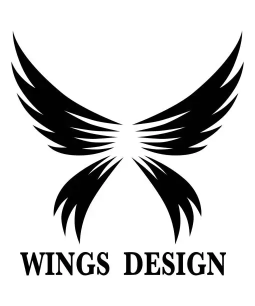 Vector illustration of Black animal wing logo design vector illustration suitable for branding or symbol.