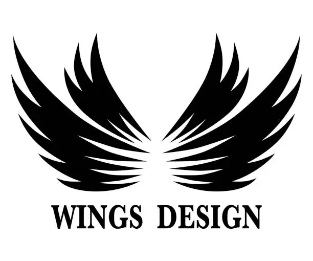 Vector illustration of Black animal wing logo design vector illustration suitable for branding or symbol.