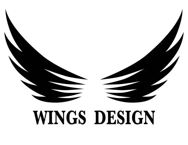 Vector illustration of Black animal wing logo design vector illustration suitable for branding or symbol.