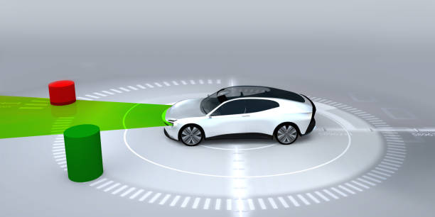 istock autonomous driving car - Electric Vehicles with distance sensor 1272741513
