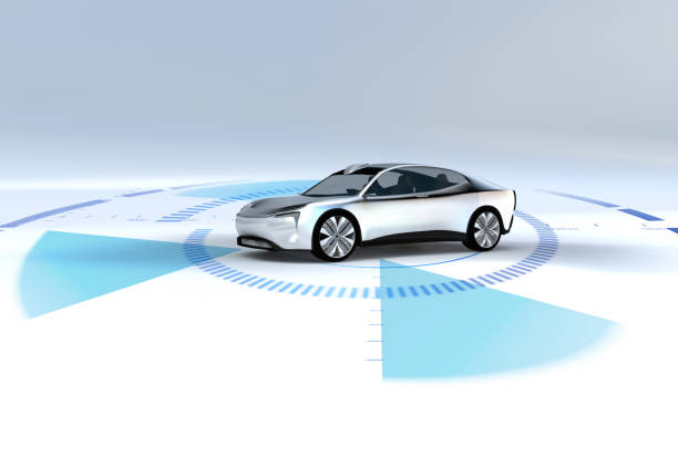 istock autonomous driving car - Electric Vehicles with distance sensor 1272741620