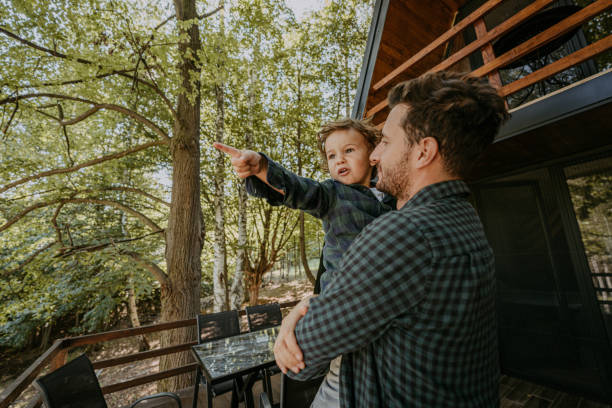 istock Weekend with my son in a cabin 1272743637