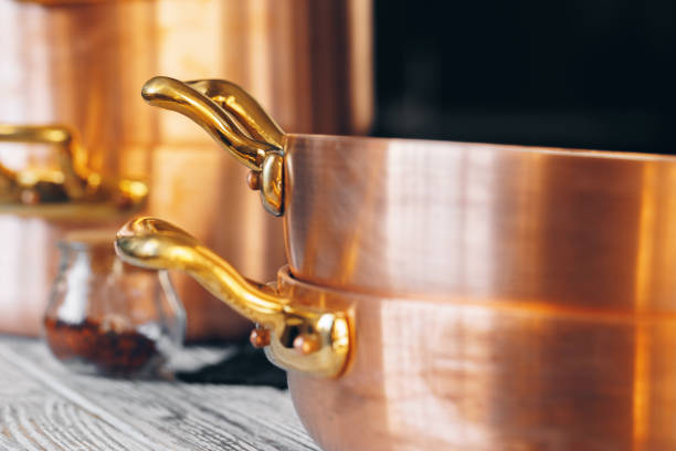 istock Close up of a set of copper cookware 1272744701