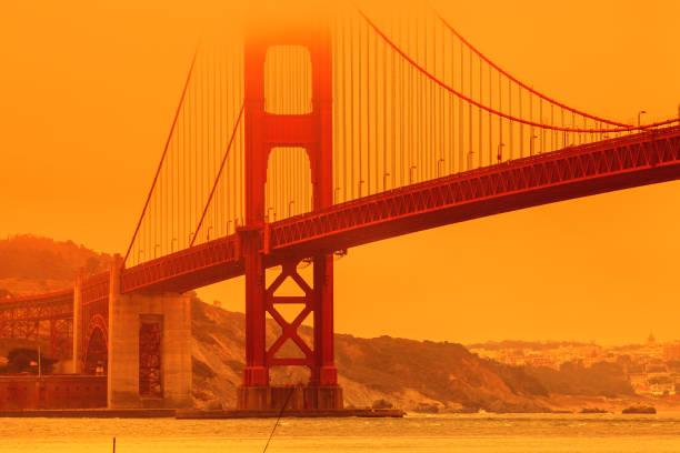 istock Smoky fires at Golden Gate Bridge 1272748395