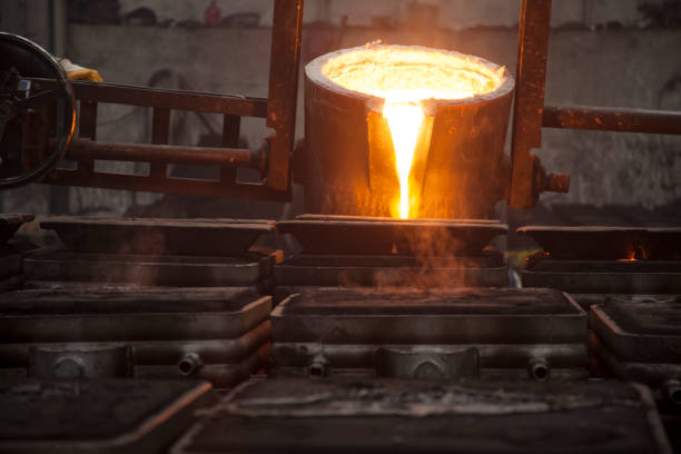 istock Liquid Molten Steel Industry.  Casting, melting, molding and foundry. 1272750403