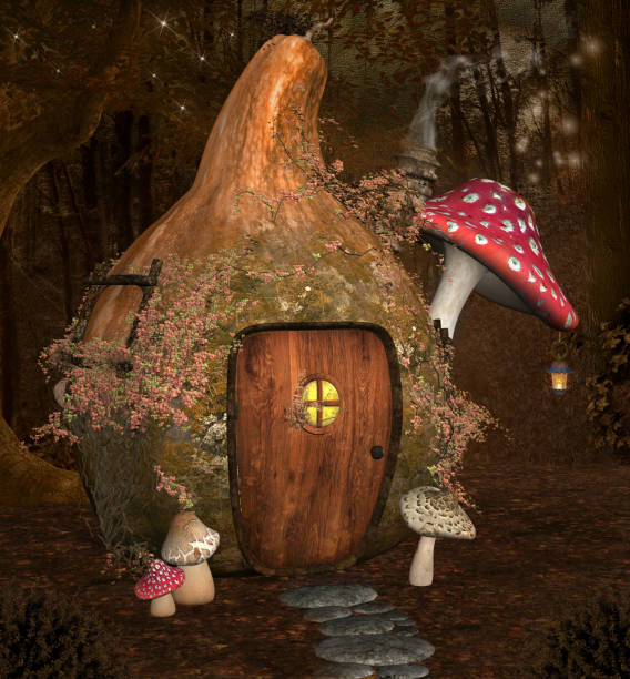 istock Bizarre elf shelter with poisonous mushrooms 1272751300