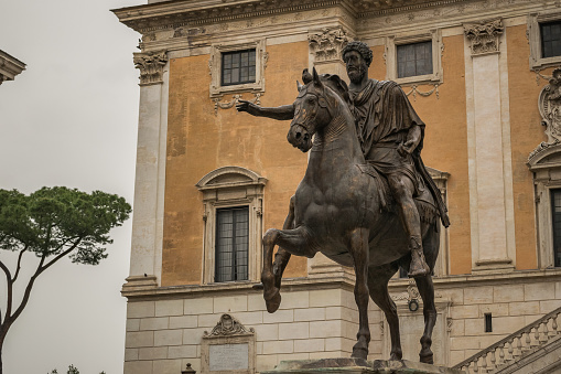 Equestrian statue of Emperor Marco Aurelio in Rome