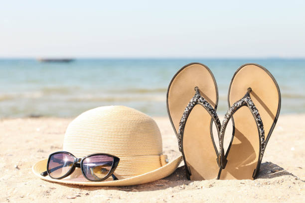 istock Beach accessories on the sand 1272764350