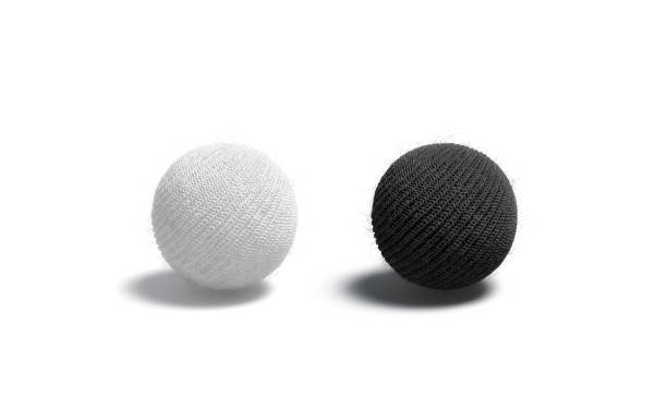 istock Blank knitted black and white ball mockup set 1272765665