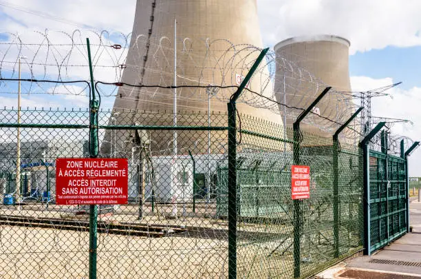 Photo of Security fence of a french nuclear power plant.