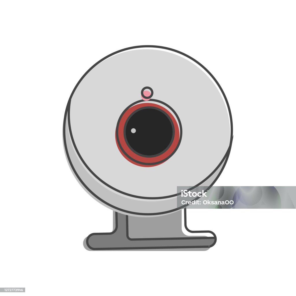 Vector Web Camera Icon Cartoon Style On White Isolated Background Stock  Illustration - Download Image Now - iStock