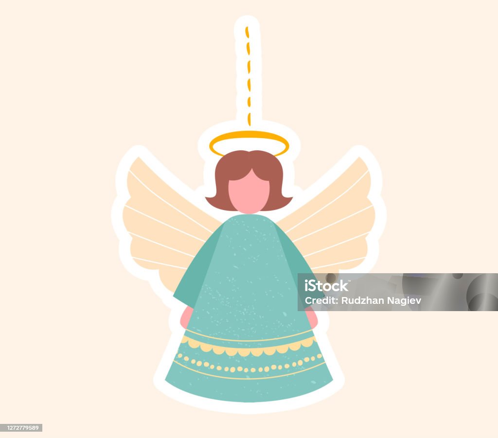 Mooi klein engelkerst speelgoed voor de boom - Royalty-free Engel vectorkunst