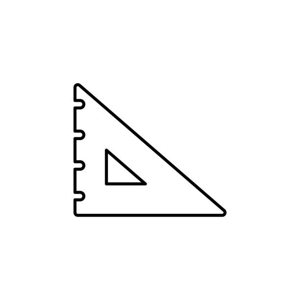 ilustrações de stock, clip art, desenhos animados e ícones de line vector icon degree square, drafting, geometry tool. outline vector icon - drafting ruler architecture blueprint