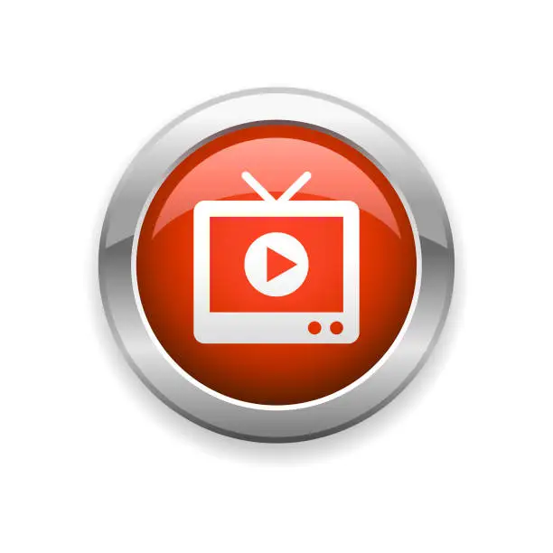 Vector illustration of Television and Broadcasting Glossy Icon