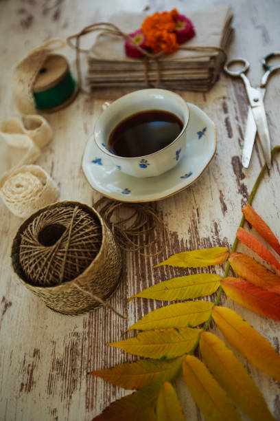 istock Drink coffee while planning how to decorate during autumn 1272782658