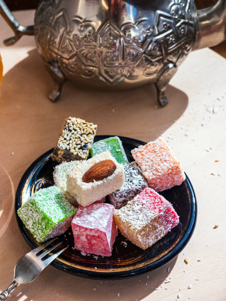 istock a plate with oriental sweets - multicolored Turkish delight 1272783732