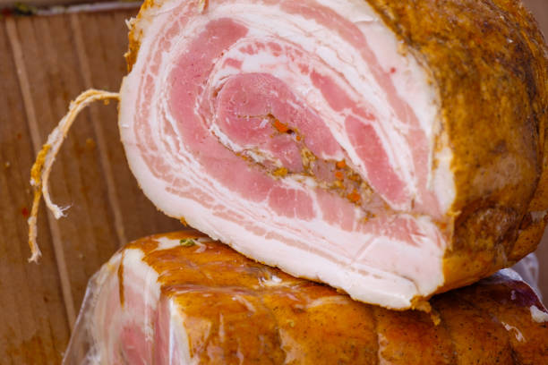 istock homemade lard with meat rolled into a roll 1272788567