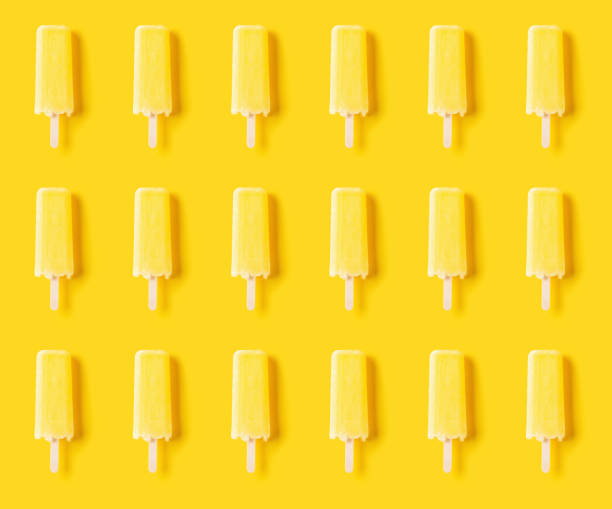 seamless yellow popsicle on a yellow background