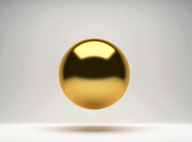Golden sphere on white background