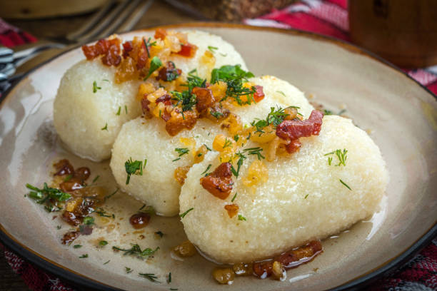 istock Potato dumplings stuffed with minced meat. 1272796814