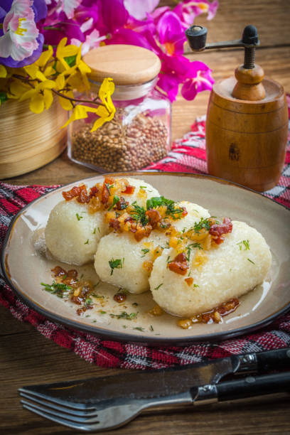 istock Potato dumplings stuffed with minced meat. 1272796835