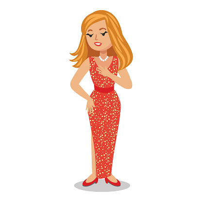 Ilustración de Mujer Famosa En Elegante Vestido Rojo Bonita Actriz Famosa  De Dibujos Animados En Vestido Rojo Ilustración Vectorial Aislada Sobre  Fondo Blanco y más Vectores Libres de Derechos de Gala -