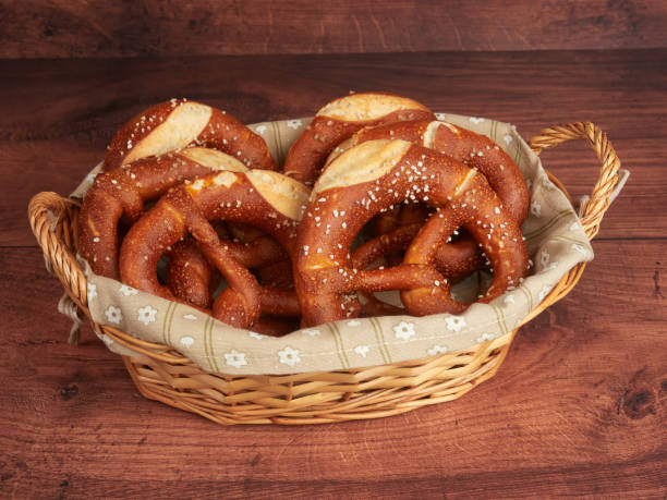 istock Bavarian pretzels in a basket 1272800401