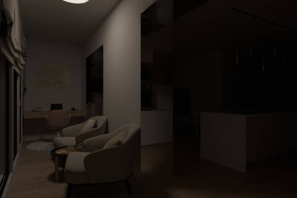 istock 3d illustration interior design of a city apartment with relaxation and coffee break zone 1272803473