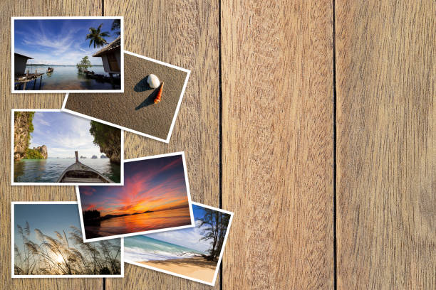 istock Photos stack on vintage grunge wooden background 1272803704