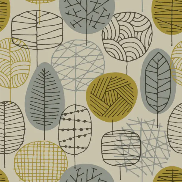 Vector illustration of Autumn Forest seamless pattern.