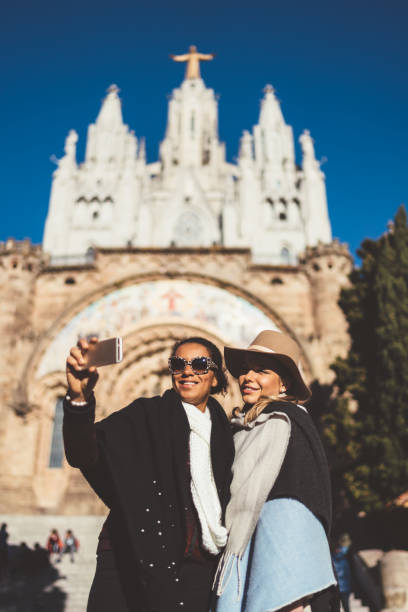 istock Friends visiting Barcelona at winter 1272809349