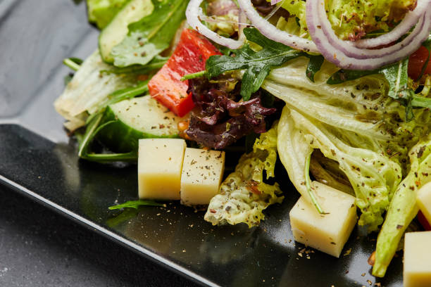 istock Fresh vegetable greek salad with cheese 1272809637