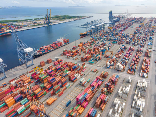 istock Business Logistics concept, map global partner connection of Container Cargo freight ship for Logistic Import Export background 1272822618