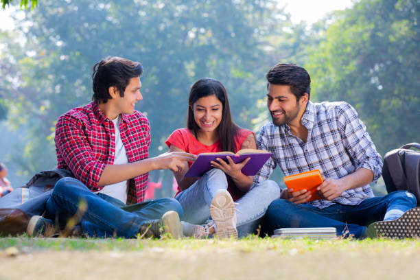 istock Group of students studying in a park stock photo 1272822664