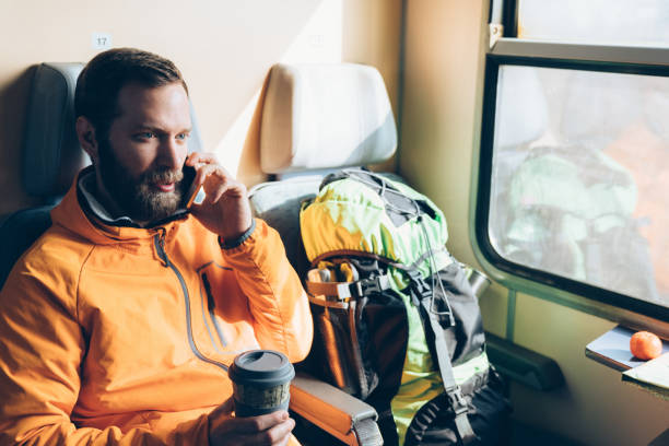 istock Solo traveler on journey with train 1272823705