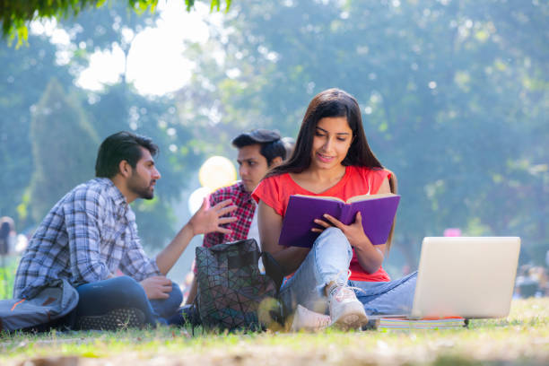 istock Group of students studying in a park stock photo 1272824010