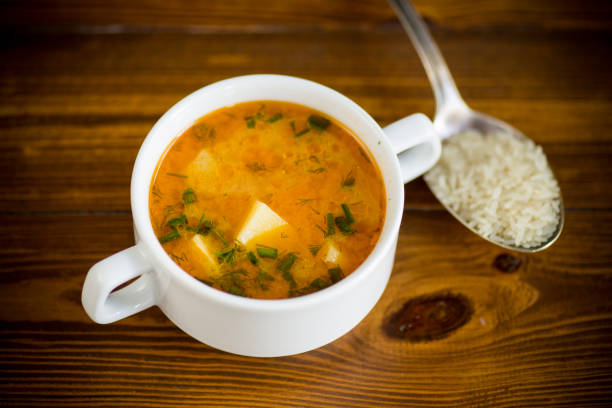 istock vegetarian tomato rice soup in a plate 1272824330