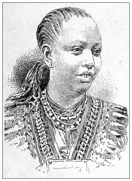 ilustrações de stock, clip art, desenhos animados e ícones de antique illustration of the first italo-ethiopian war (1895-1896): empress taytu betul - etiopia i