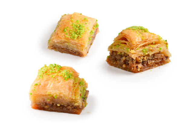 istock Pistachio baklava on a white background. Dessert. 1272826836