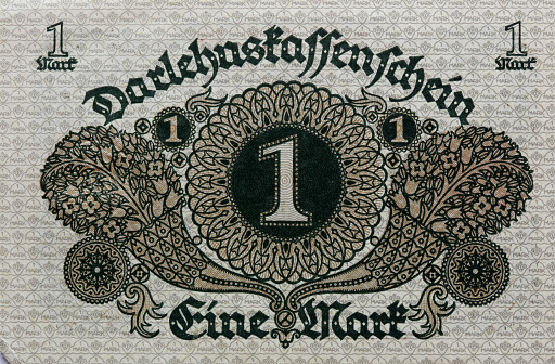 Vintage German 1 Marks Paper Money issued in 1920