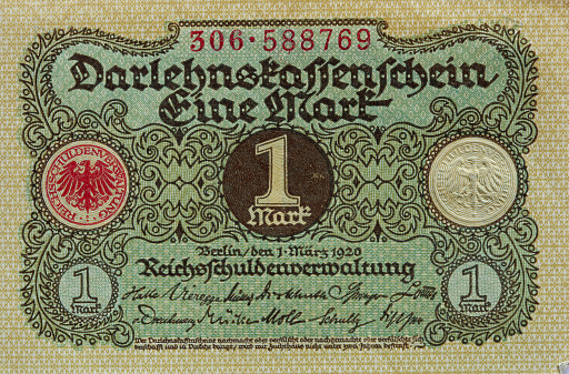 Vintage German 1 Marks Paper Money issued in 1920
