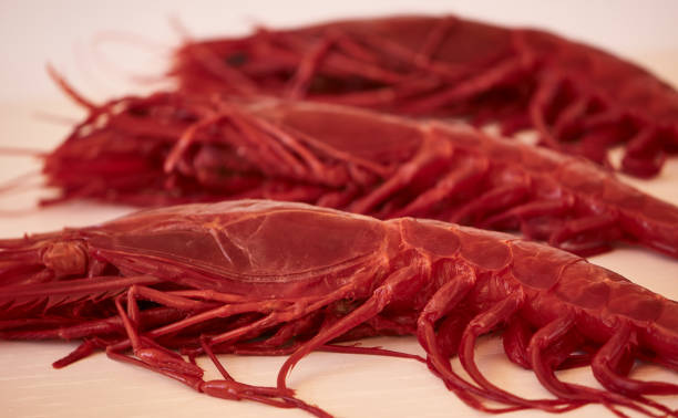 istock Fresh  red shrimp with salt flakes 1272827026