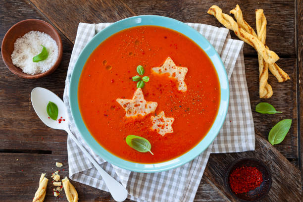 istock Tomato soup with parmesan stars 1272830834