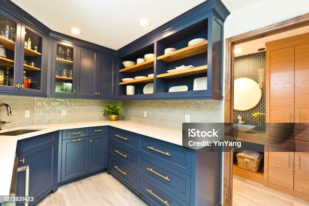 Remodeled Contemporary Bar Pantry Room Stock Photo - Download Image Now - Bathroom, Kitchen, Renovation
